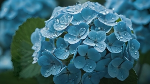 水滴がついた水色の紫陽花 / 綺麗のパソコン用の壁紙