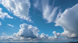 夏の青空 / 風に流れる雲のパソコン用の壁紙