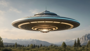 飛来した大きなUFO / 未確認飛行物体のパソコン用の壁紙