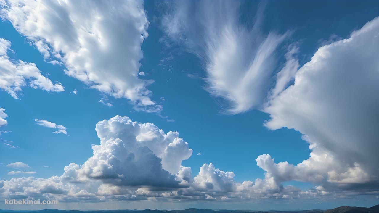 夏の青空 / 風に流れる雲の壁紙(1280px x 720px) 高画質 パソコン用