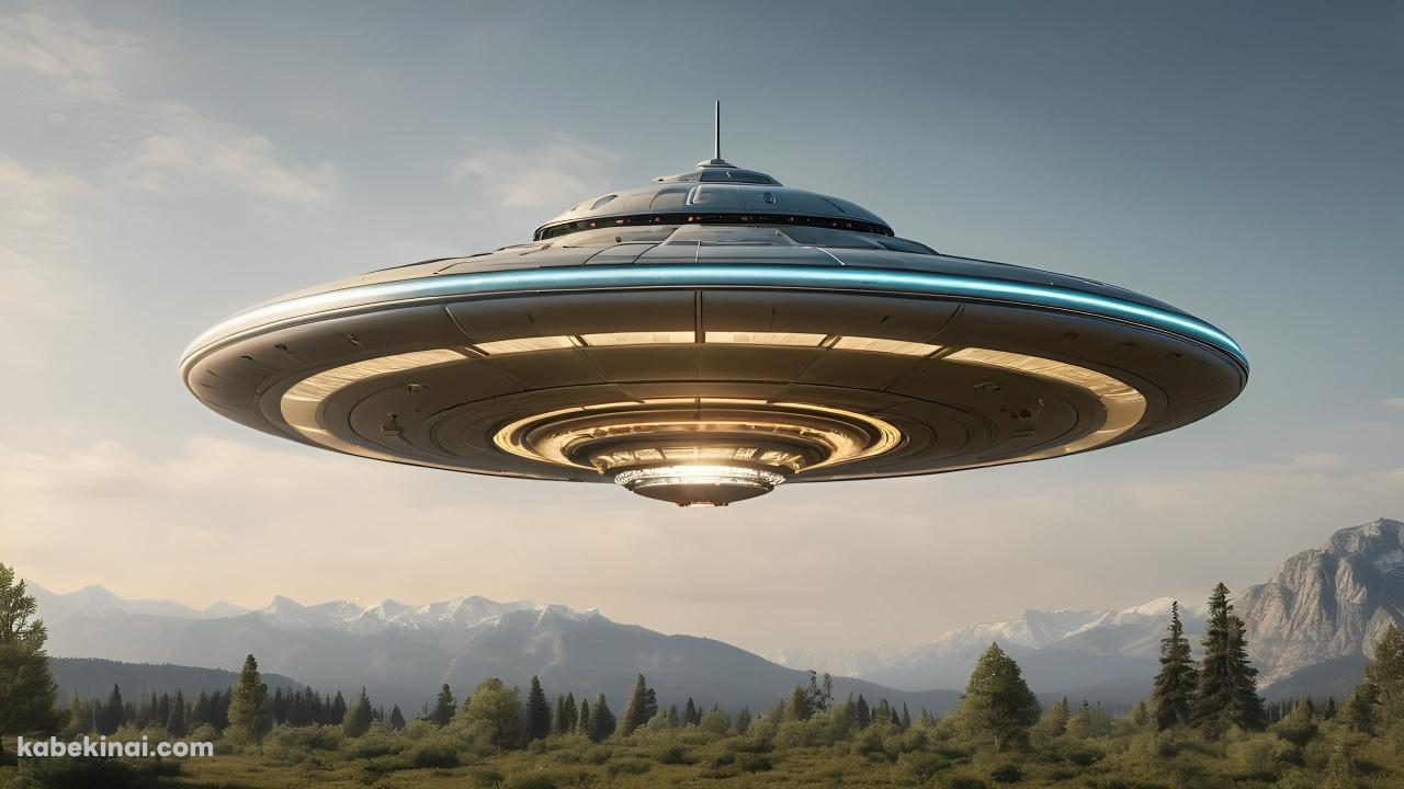 飛来した大きなUFO / 未確認飛行物体の壁紙(1280px x 720px) 高画質 パソコン用