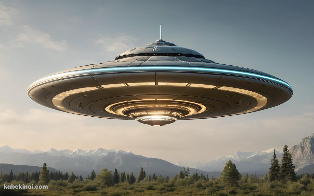 飛来した大きなUFO / 未確認飛行物体の壁紙(1280px x 800px) 高画質 パソコン用