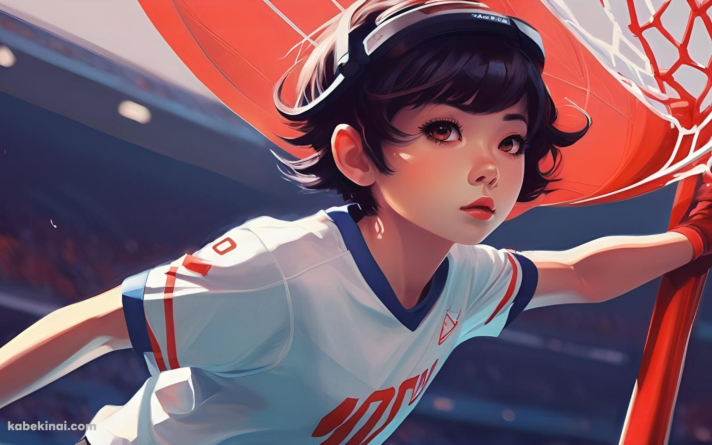 コーナーフラッグを持つ女の子 / スポーツの壁紙(1440px x 900px) 高画質 パソコン用