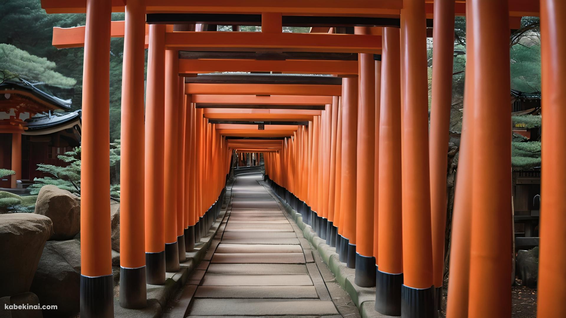 伏見稲荷大社 / 朱色の鳥居 / 京都の壁紙(1920px x 1080px) 高画質 パソコン用