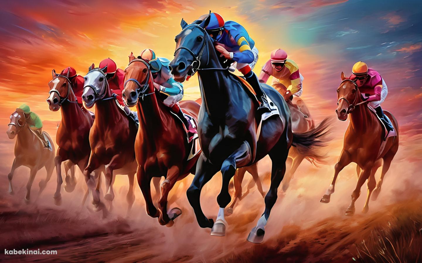 競馬 / ダートレース / 夕暮れ / ジョッキーの壁紙(1440px x 900px) 高画質 パソコン用