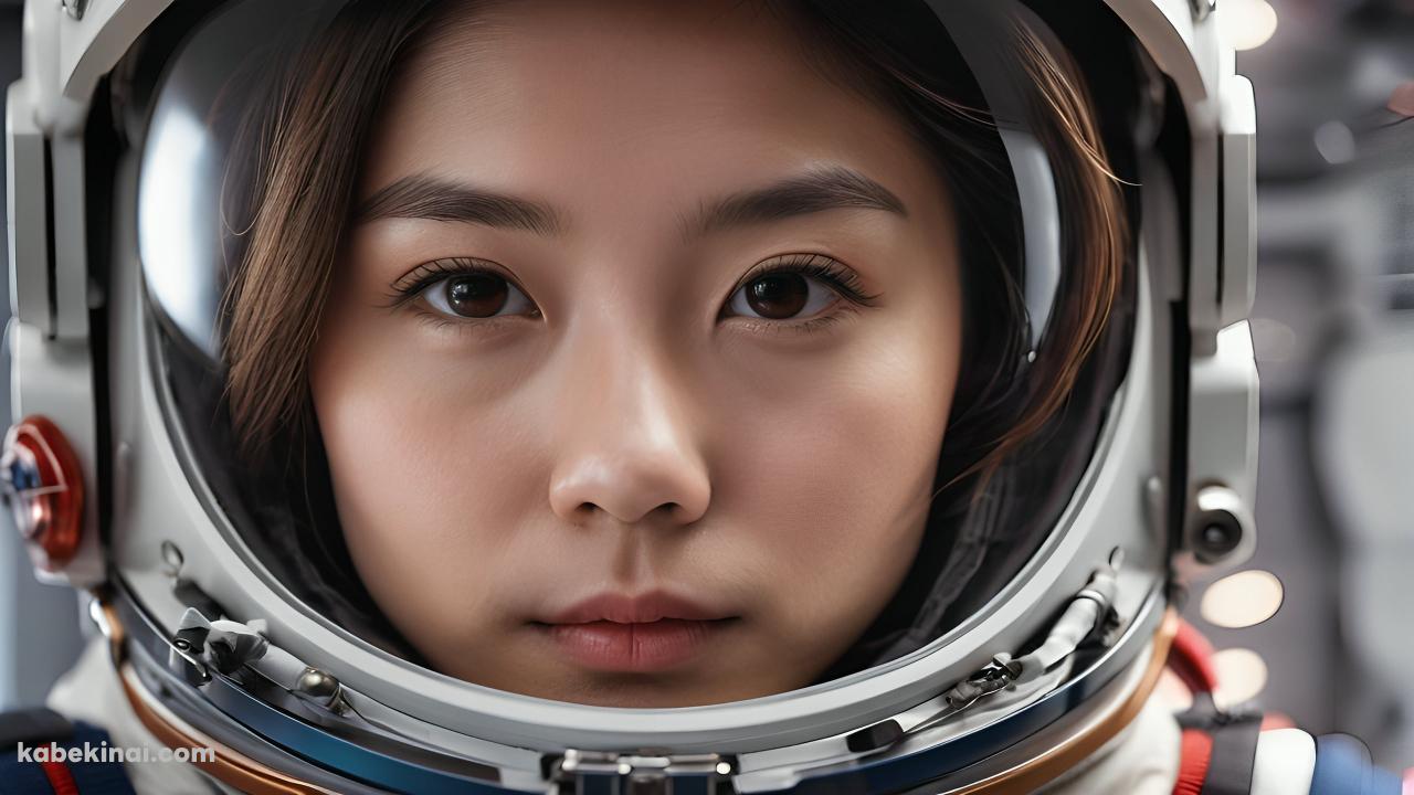 宇宙飛行士 / 茶髪の日本人女性 / 美人 / 宇宙服の壁紙(1280px x 720px) 高画質 パソコン用