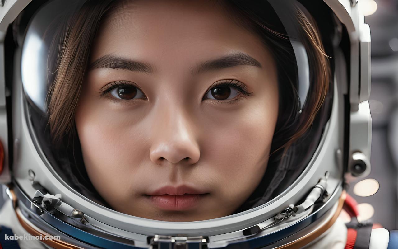 宇宙飛行士 / 茶髪の日本人女性 / 美人 / 宇宙服の壁紙(1280px x 800px) 高画質 パソコン用