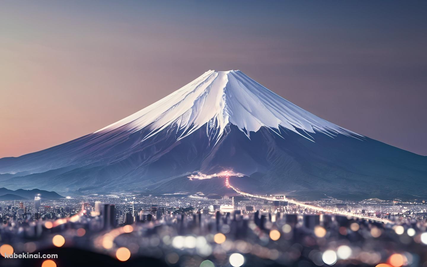 富士山と広がる街並みの壁紙(1440px x 900px) 高画質 パソコン用