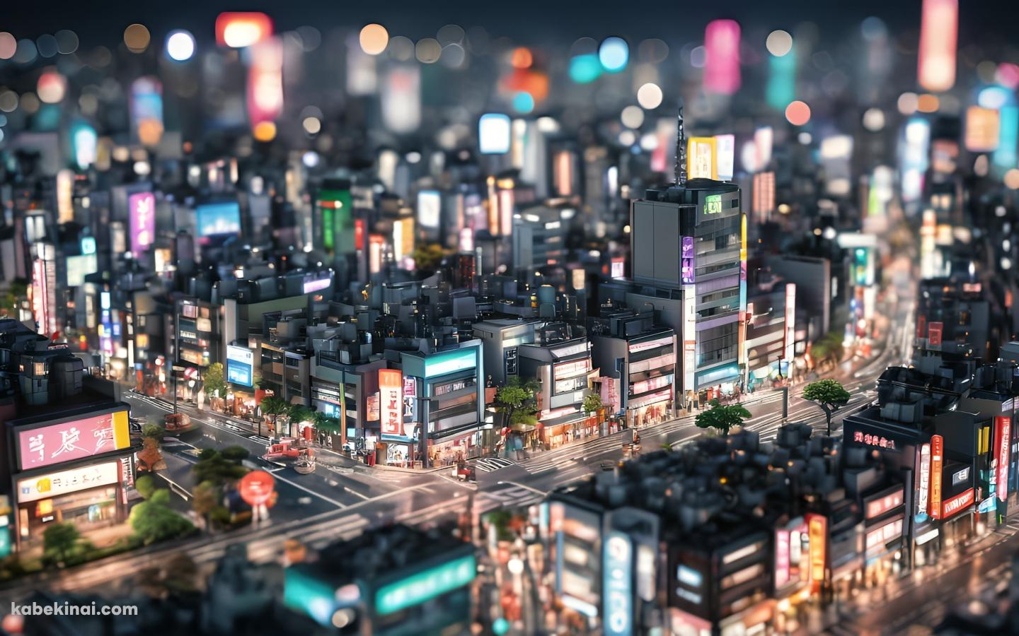 夜の都会のイメージ / CG / ネオンの壁紙(1440px x 900px) 高画質 パソコン用