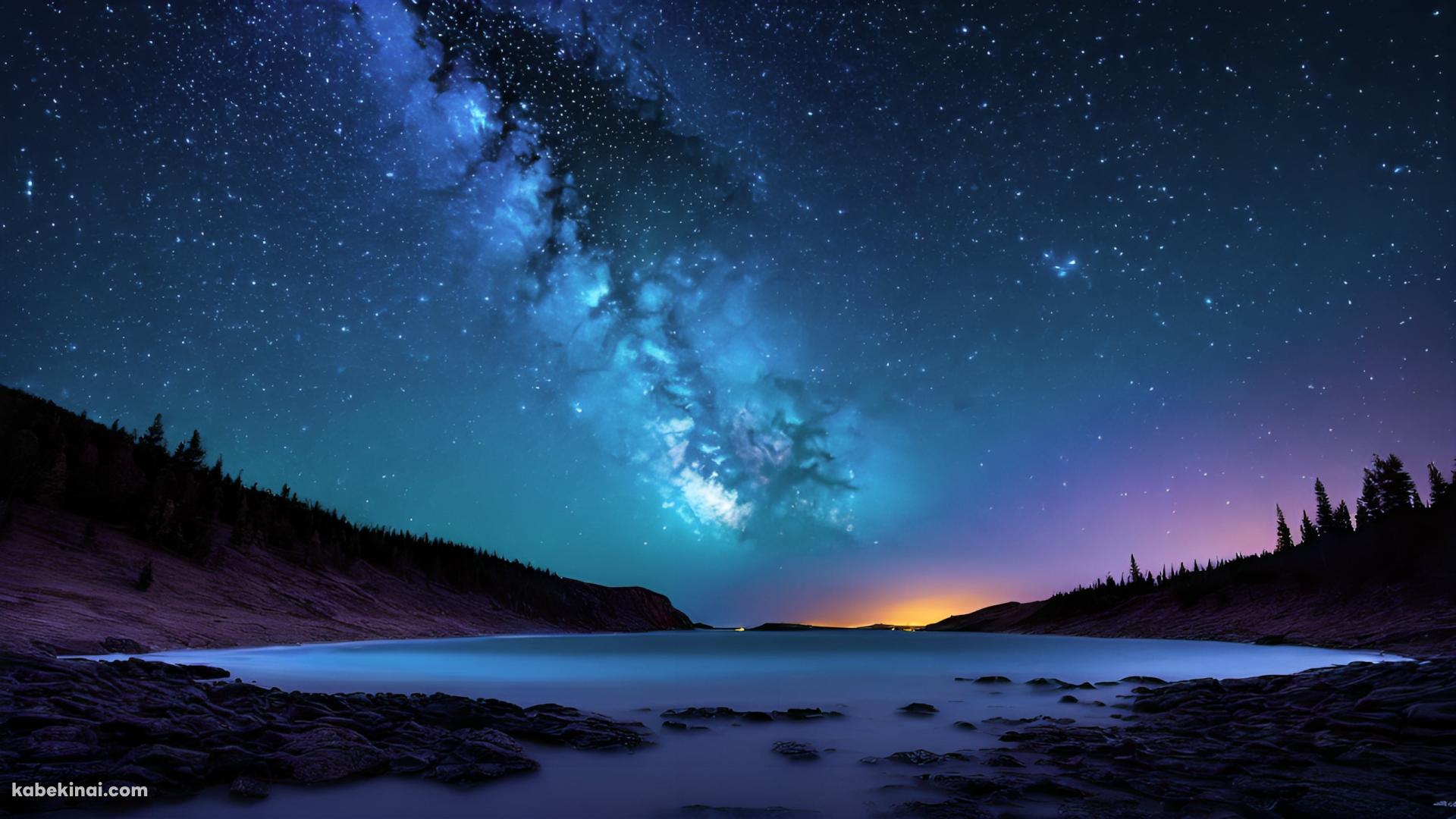 凍てつく湖と満天の星空 / 絶景の壁紙(1920px x 1080px) 高画質 パソコン用