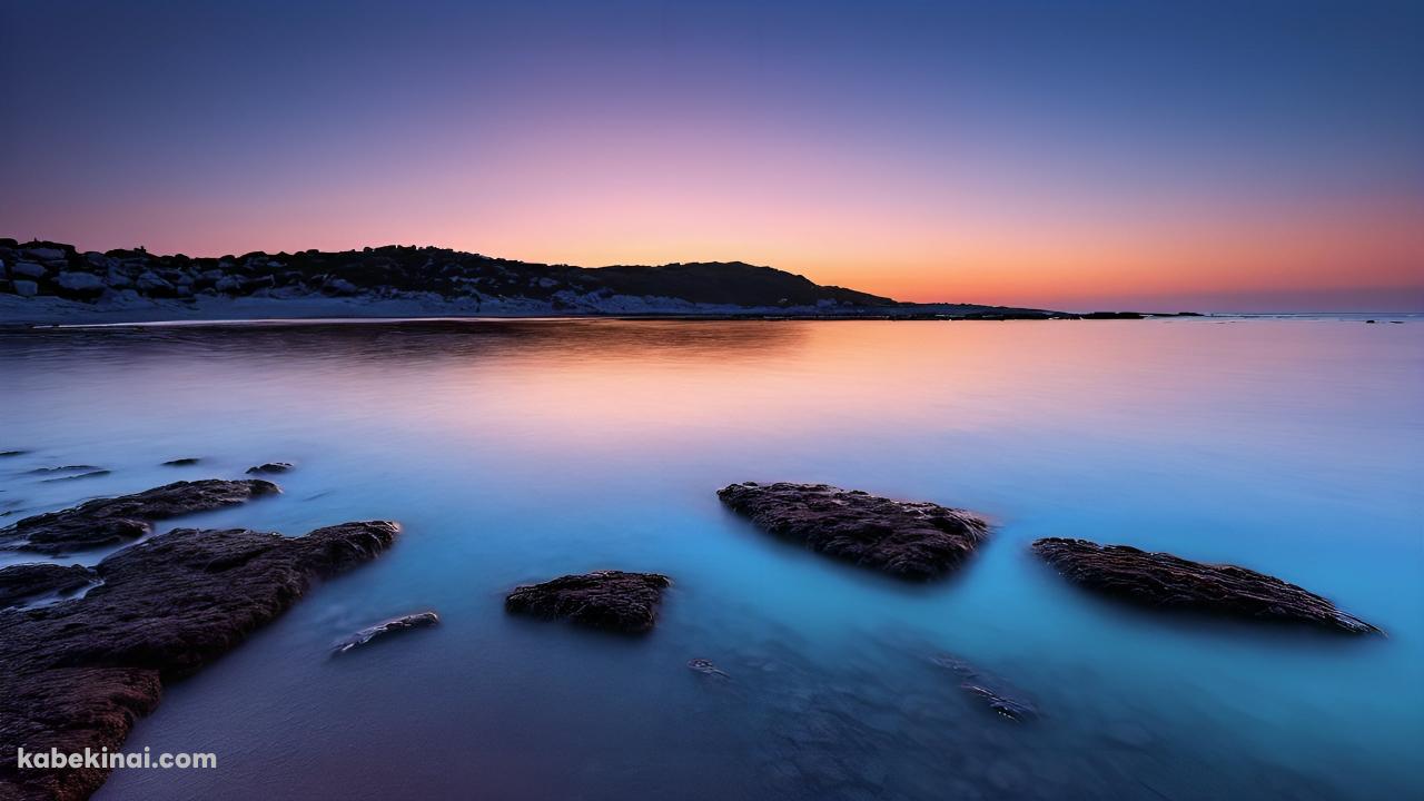 水色の綺麗な浅瀬 / 海 / 夜明けの壁紙(1280px x 720px) 高画質 パソコン用